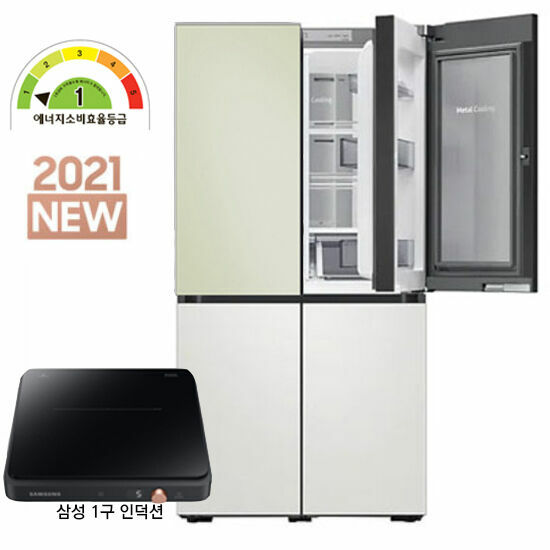 후기가 정말 좋은 삼성 비스포크 냉장고 5도어(코타)RF85A92K1AP+인덕션, 색상:코타화이트 추천합니다