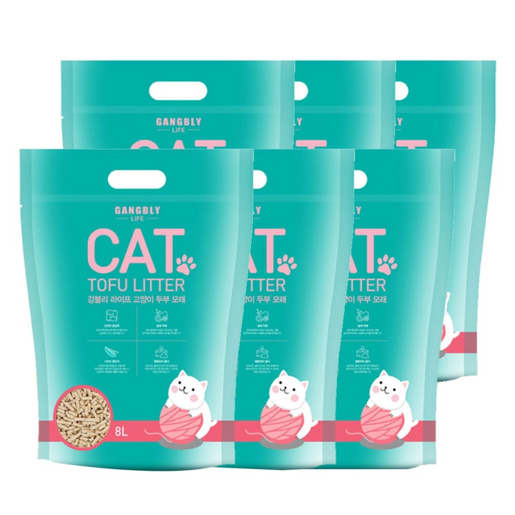 당신만 모르는 강블리라이프 고양이 두부모래 오리지널, 8L, 6개입 좋아요 당신만 모르는 강블리라이프 고양이 두부모래 오리지널, 8L, 6개입 좋아요