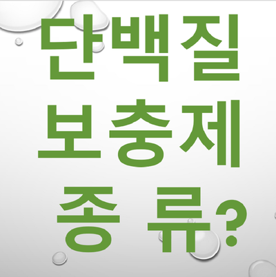  단백질 보충제 종류 깔끔설명!
