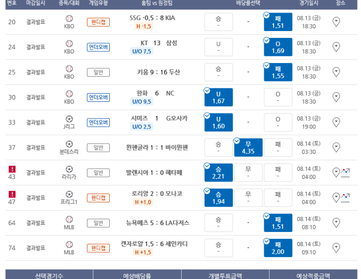 프로토 오전 메이저리그 2경기도 들어오면서 오늘 2번째 10폴더 적중