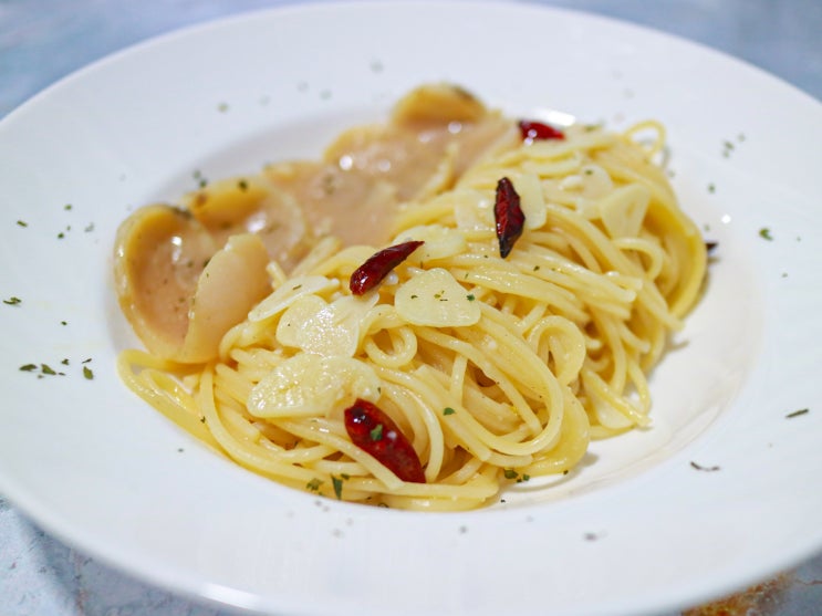 조개관자 요리 관자 슬라이스 파스타 만들기, 키조개 버터구이 오일 스파게티 만드는법