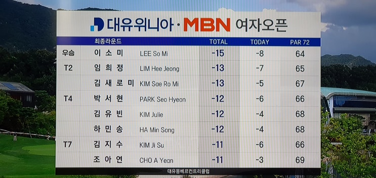 대유위니아MBN여자<b>오픈</b><b>이소미</b>우승