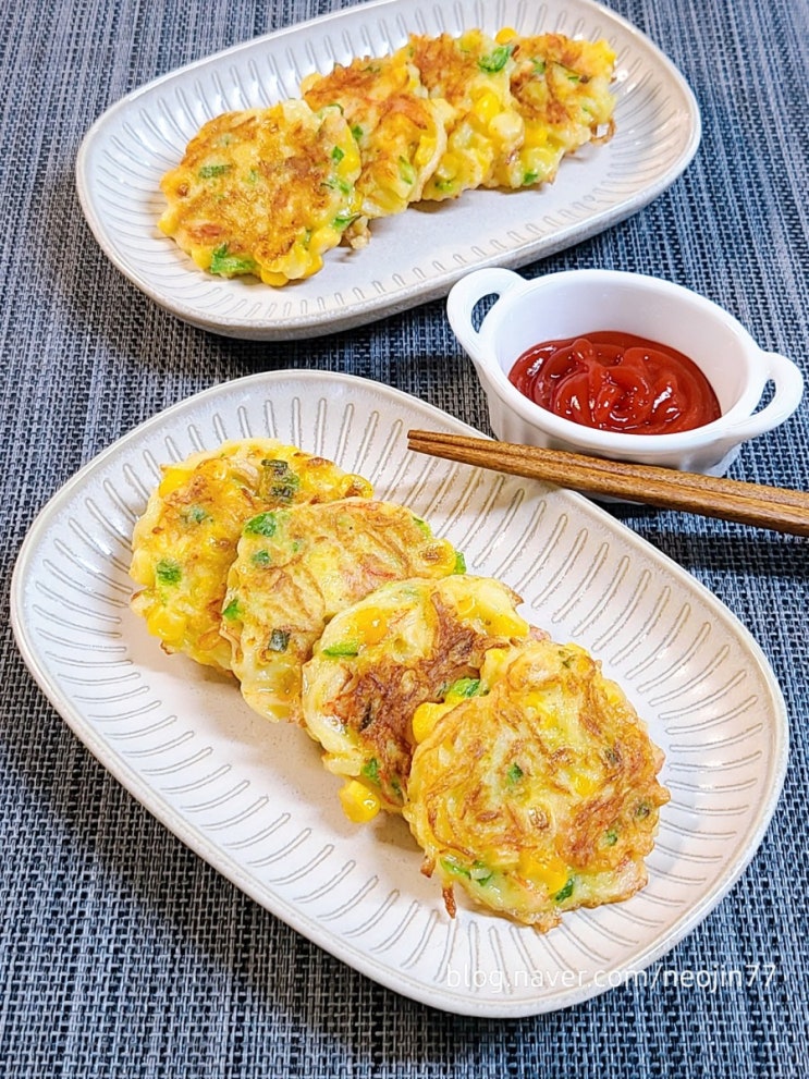 크래미옥수수전 아이들 반찬 간식 진짜로 맛있는 크래미 전요리