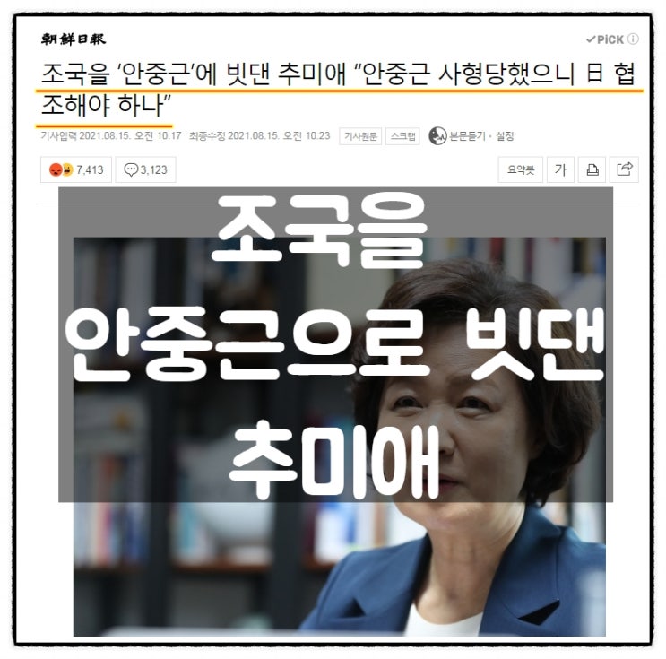 조국을 안중근, 조국일가 재판부는 일제에 비유한 추미애 조국을 안중근, 조국일가 재판부는 일제에 비유한 추미애