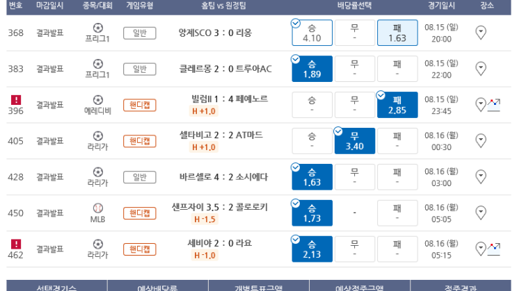 프로토 일요일 경기는 환장할 한폴낙 대잔치