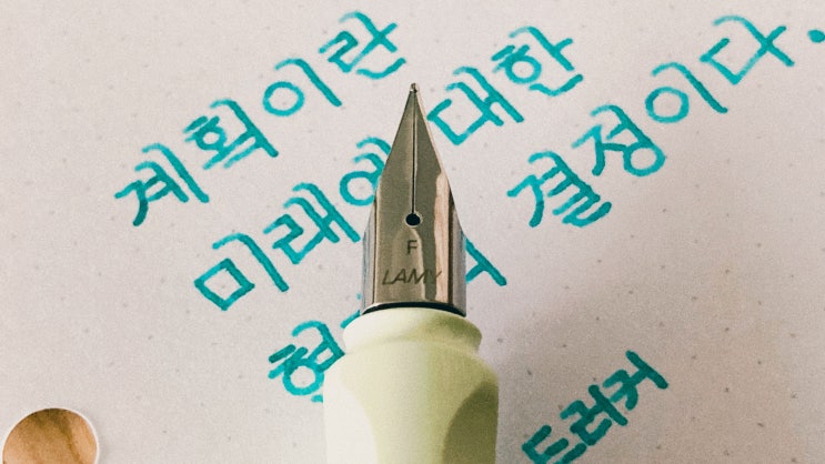  미래에 대한 현재의 결정 (만년필 필사, 정자체, 라미 사파리 만년필)