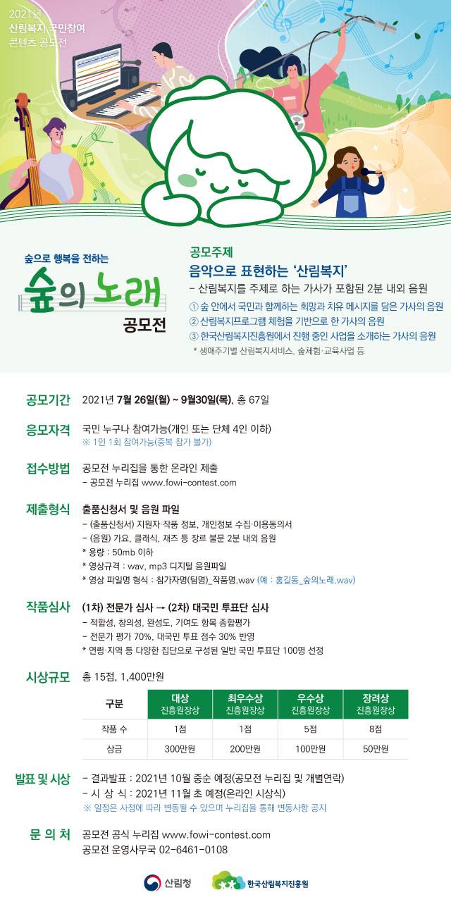[대학생 대외활동] 2021년 산림복지 국민 참여 콘텐츠 공모전