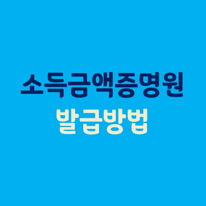  소득금액증명원_홈택스 발급방법