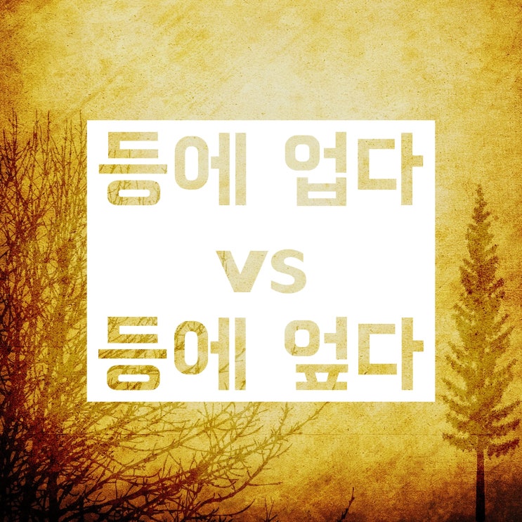 등에 업다 vs 등에 엎다 :: 뭐가 맞는 맞춤법이지?