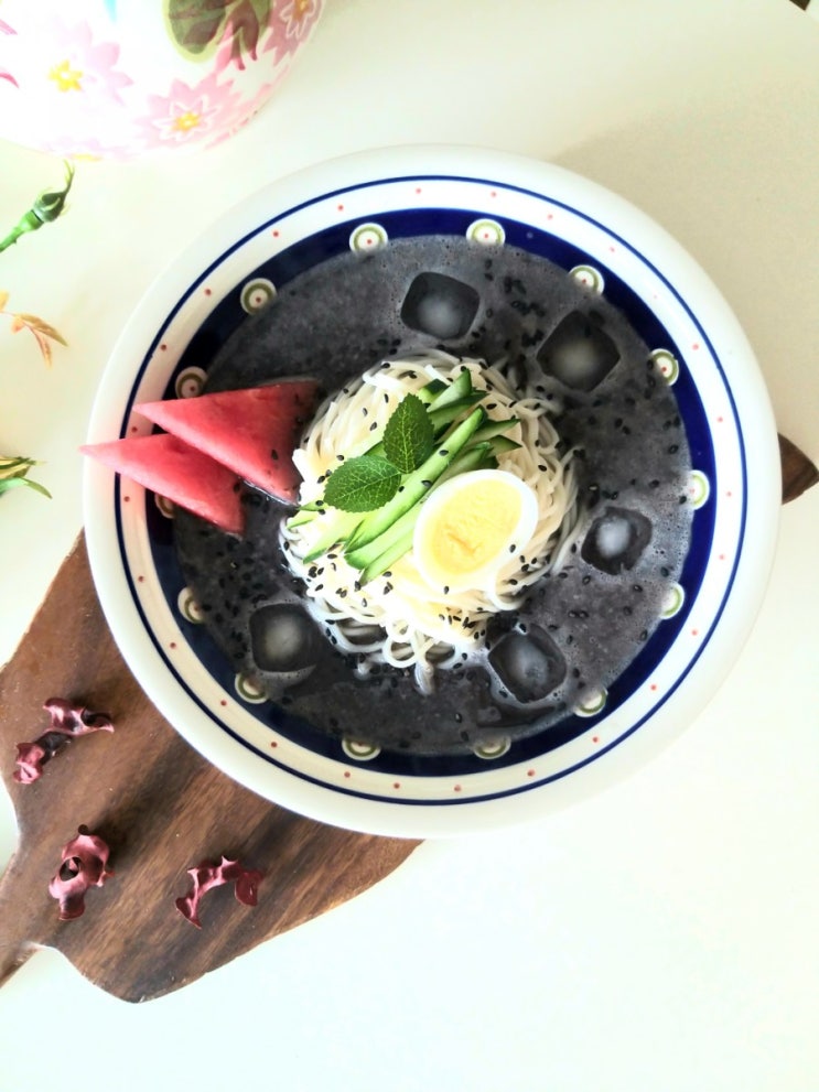 검은콩국수 만들기 고소한 여름별미 서리태콩국수 다이어트음식 검은콩요리