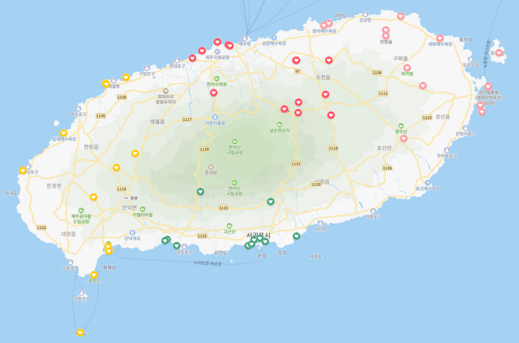  제주도 가볼만한곳 여행코스 제주도관광지도