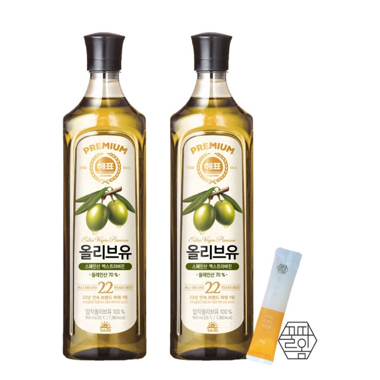 가성비 좋은 해표 압착올리브유900ml 2입+꿀스틱1개, 해표 압착올리브유900ml 2입+천연꿀스틱1개 증정 좋아요 가성비 좋은 해표 압착올리브유900ml 2입+꿀스틱1개, 해표 압착올리브유900ml 2입+천연꿀스틱1개 증정 좋아요