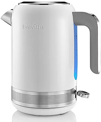 구매평 좋은 Breville 팝업토스터기 영국배송 가정용 브레빌 고광택 주전자 토스터 세트 4슬라이스 토스터 전기 주전자 3kW 빠른 삶기 흰색 크롬 트림-77174, 단일옵션,