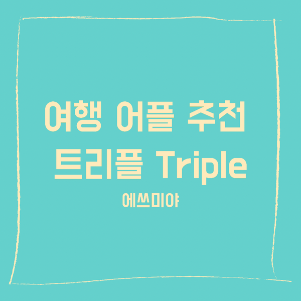  [어플 추천] 해외/국내 여행 계획 짤 때도 함께 짤 수 있는 어플 트리플 Triple