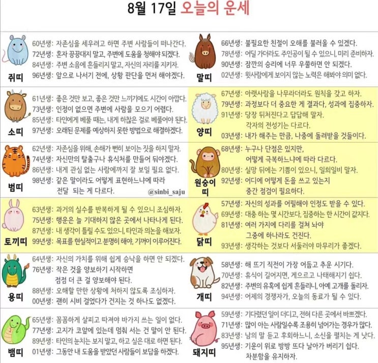 2021년 08월 17일 오늘의 운세 ! 띠별운세 ! 별자리운세! 2021년 08월 17일 오늘의 운세 ! 띠별운세 ! 별자리운세!