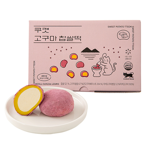  인기 급상승인 쿠캣마켓 고구마 찹쌀떡 480g (개별포장 X), 1개 ···