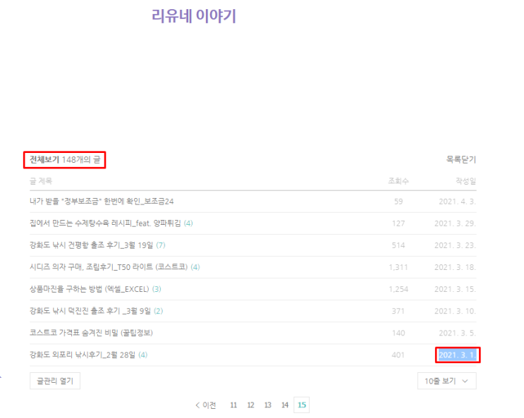  블태기 극복하기, 돌아보기, 블로그차트