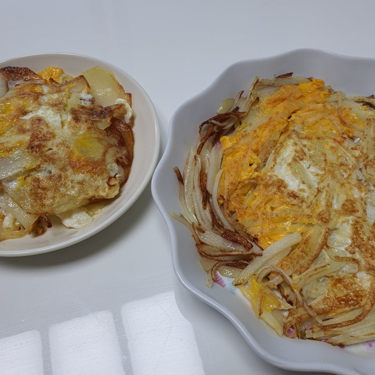  부침가루가 필요없는 감자전 감자채전 10분요리