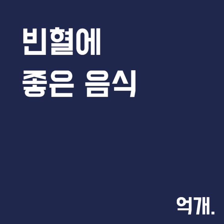  빈혈에 좋은 음식 철분을 풍부하게