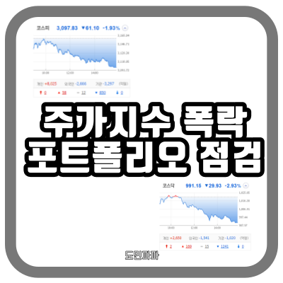  주가지수 폭락 - 외국인과 기관의 매도, 카카오뱅크 연기금 수급 쏠림, 포트폴리오 재점검