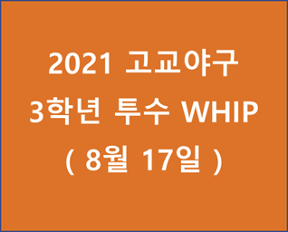  2021 고교야구 고3 WHIP 순위 - 20210817