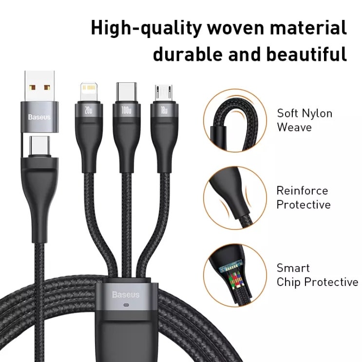  Baseus(베이스어스, 바세우스) 3 in 1 USB C 케이블 간단 사용기
