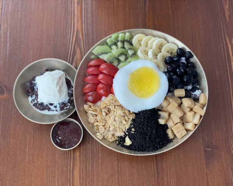  [광주 흑석동] :: '카페괜찮다' :: 광주 이색 빙수 / 수완지구 카페에서 비빔 빙수 먹고 왔어요c