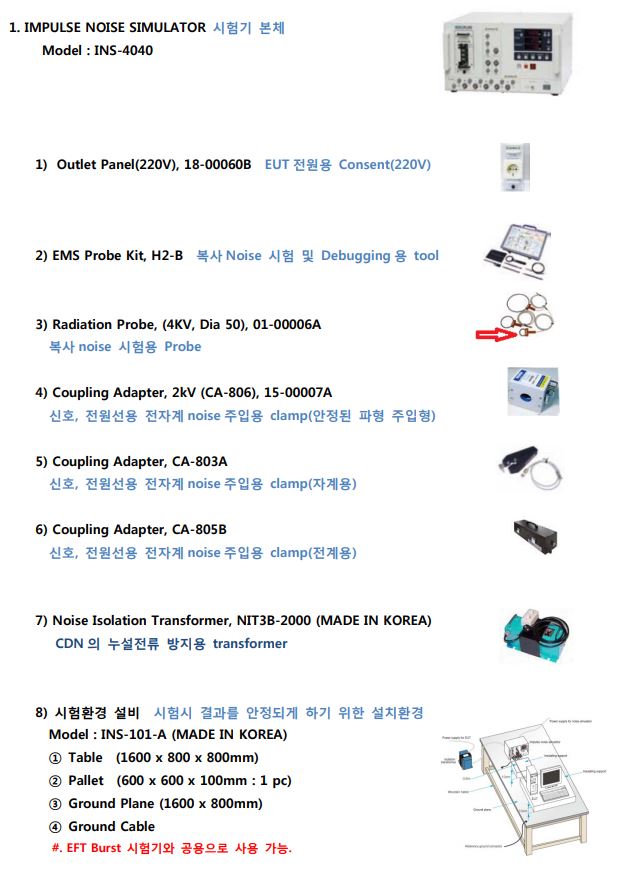  임펄스 노이즈 시험기 악세사리 (INS-4040)
