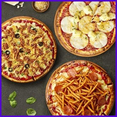 애슐리 홈스토랑 치즈쏙쏙도우 피자 3판 세트 트리플치즈+바비큐치킨+케이준프라이즈 탑픽 
