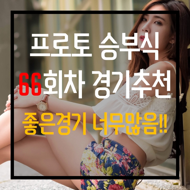  프로토 승부식 66회차 무료 경기 추천 좋은경기너무많다