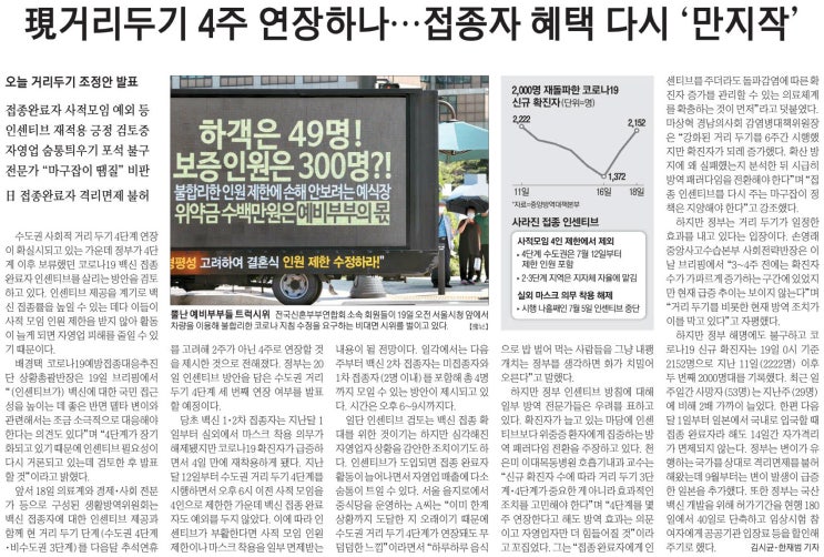  거리두기 4단계 연장, 효과 있는지 의문