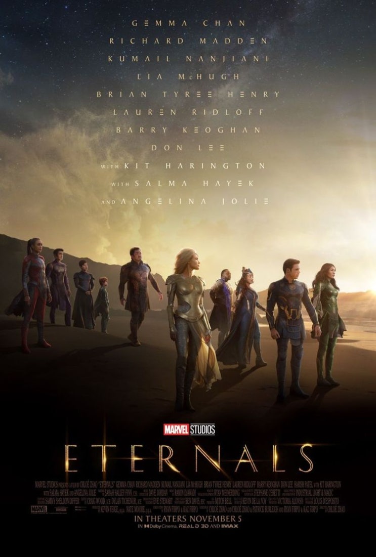  마블 이터널스(Eternals) 메인 예고편 포스터 공개 11월에 만난다