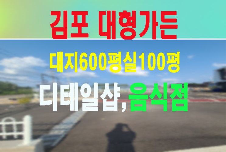  김포 대형가든임대 실100평 주차50대가능 디테일샵임대등 다용도 높은층고7미터 준신축건물 도로변접