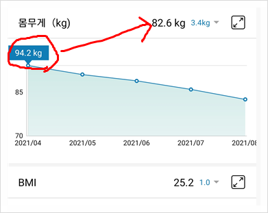  4개월에 10킬로를 감량한 위한 나만의 다이어트 방법