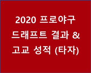 2020 지명 선수의 고교 성적 (타자)