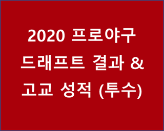 2020 지명 선수의 고교 성적 (투수)