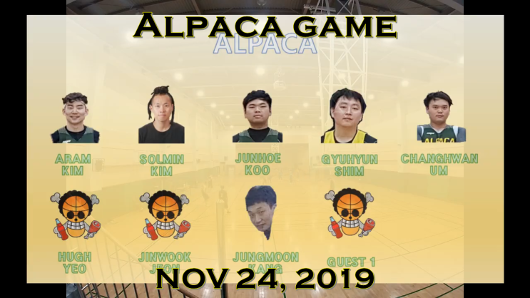  [5대5 실내농구] 2019년 11월 24일 알파카 vs 스파이더-개스