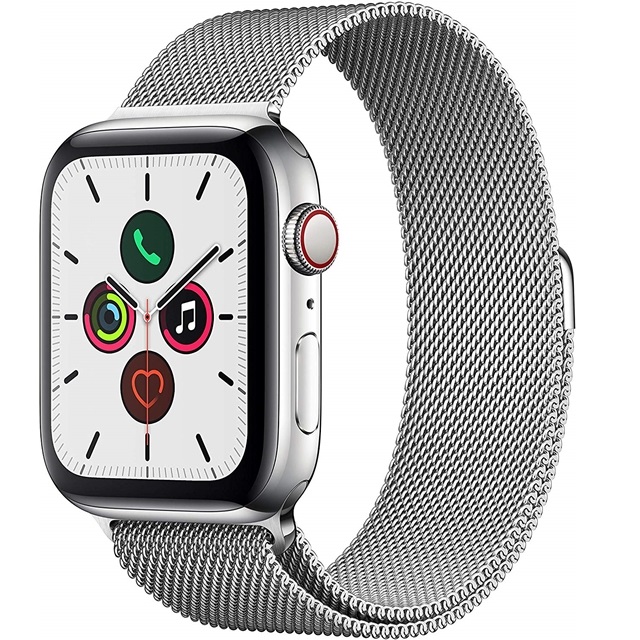 많이 팔린 애플 Apple Watch Series 5 (GPS + Cellular) 40mm Stainless Steel Case with Milanese Loop - (MWWT2