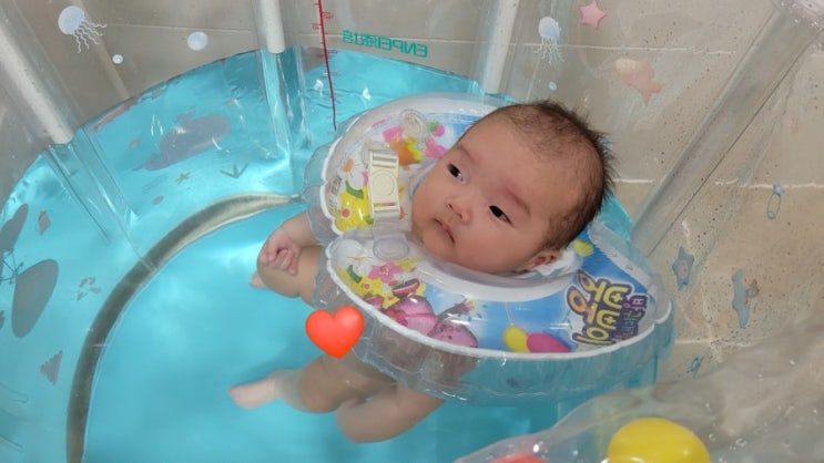 육아일지 (63일~65일) | 아기 수영장, 2개월 접종 완료!