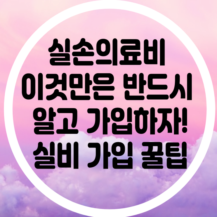 착한실비, 착한실손, 실비가입 꿀팁 대개방
