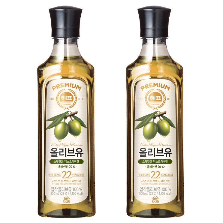 후기가 정말 좋은 해표 압착 올리브유, 500ml, 2개 추천해요