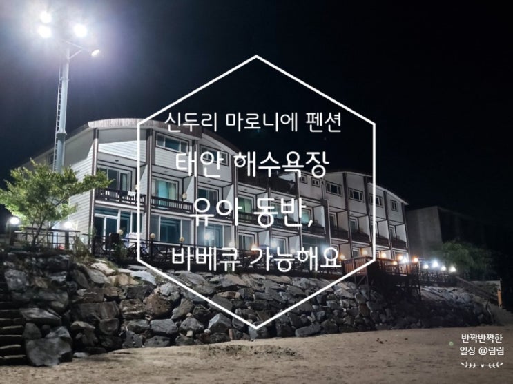  신두리 마로니에 펜션 태안 해수욕장 유아 동반, 바베큐 가능해요