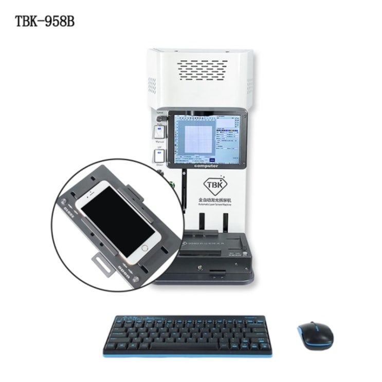 가성비 뛰어난 새 버전 TBK-958B 무선 전화 제어 레이저 별도의 기계 iphone12 11Pro Max 뒷면 커버 유리 로고 마킹 제거, 패키지 A 좋아요