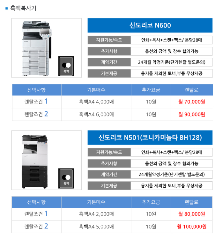  흑백복합기렌탈