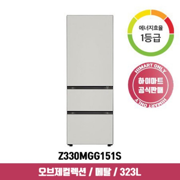 많이 찾는 LG전자 오브제 김치냉장고 Z330MGG151S (323L / 그레이 1등급), 단품 ···