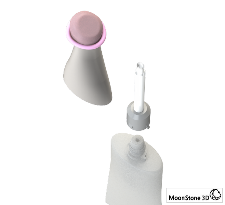 [문스톤 디자인 3D] 퍼프 일체형 화장품 튜브 용기 / 캡스톤 목업 시제품(설계만) (2020 대학 졸업 전시 & 캡스톤 작품 웨이브 - 4)