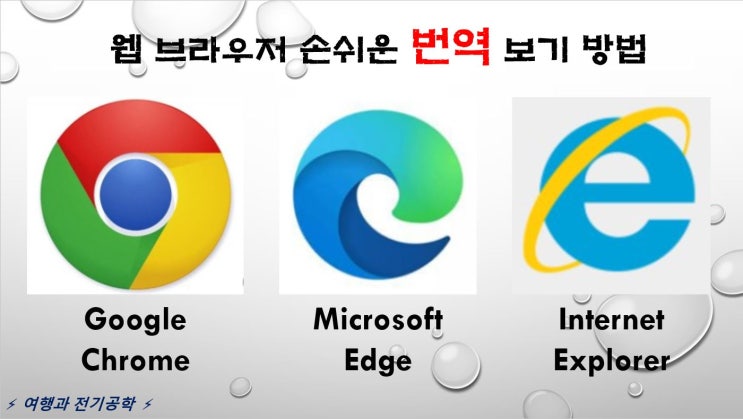  인터넷 웹 사이트 번역 기능 쉽게 따라하기 (구글 크롬, 마이크로소프트 엣지, 인터넷익스플로러 브라우저, 네이버 파파고 자동번역 설정 방법)