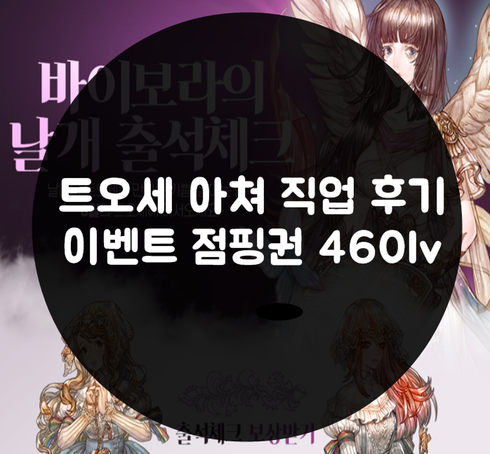  개편된 세상 !! 점핑권 이용한 트오세 만렙 직업 플레이 후기 (아쳐 메르겐 레인저 플레처)
