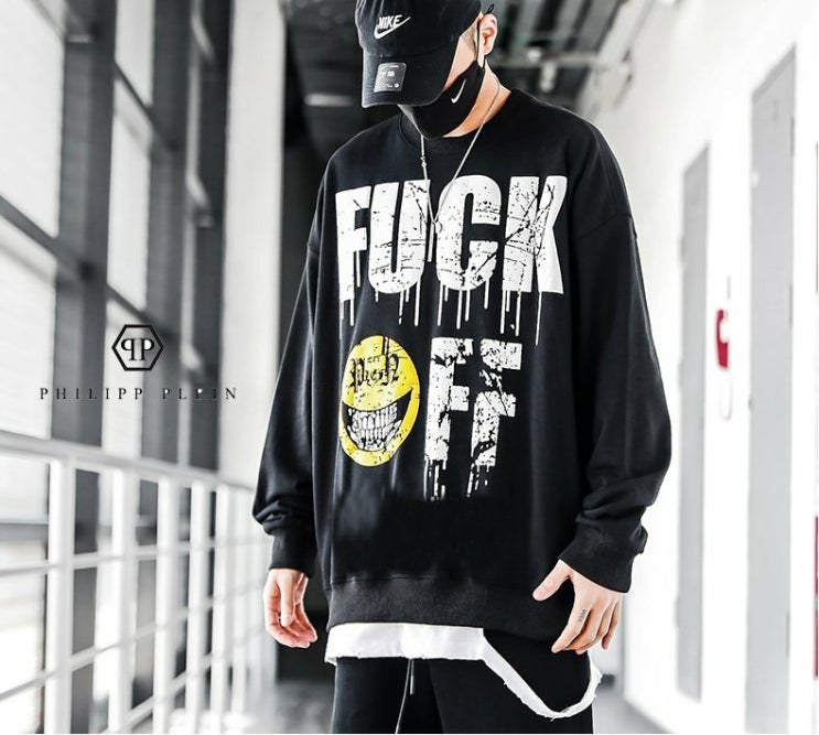  필립 FUCK 스마일 로고 맨투맨