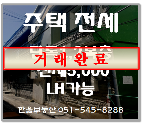  아랫반송 단독주택 1,2층 복층 올전세 5,000만 LH전세 가능.